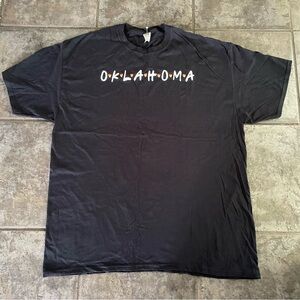Fruit of the Loom Oklahoma 100 % Cotton Black Tee Short Sleeve Tee Top Size XL